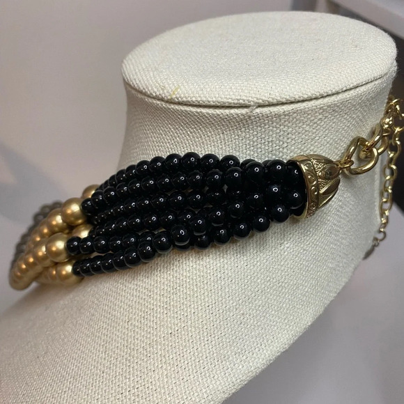 Statement Necklace - Black & Gold - Unique Piece - Picture 6 of 6